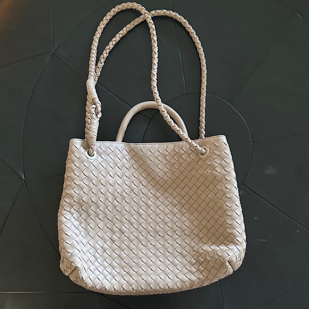 Elegant Cream Woven Tote Bag